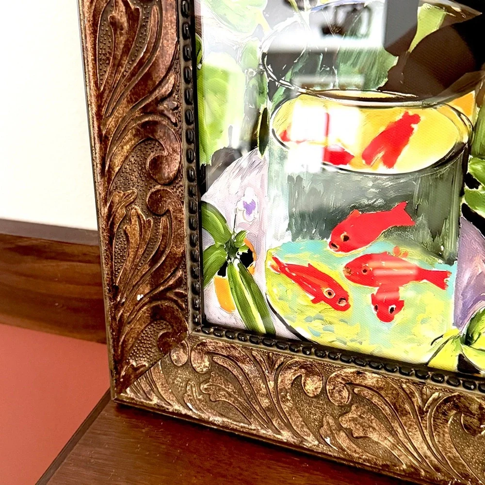 Fishbowl Black Cat Matisse Famous Painting Canvas Print Framed Fish Wall Art - Picture 6 of 12